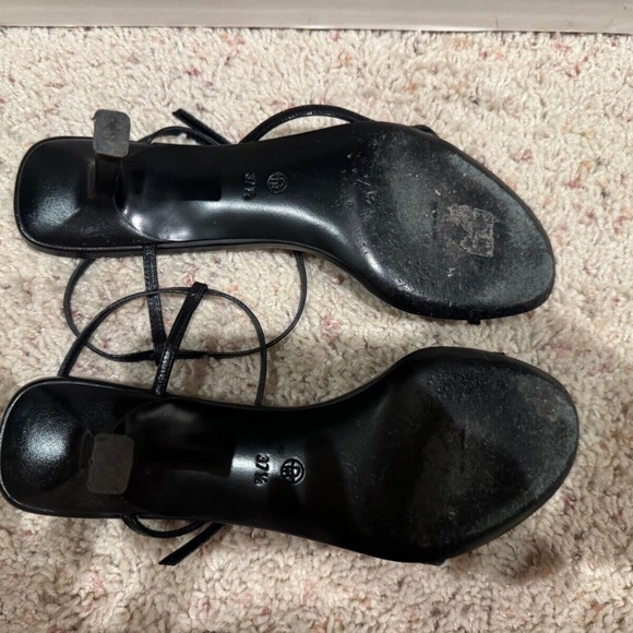 The Row Women's Black Bare Leather Sandals Size 37.5 - Picture 2 of 6